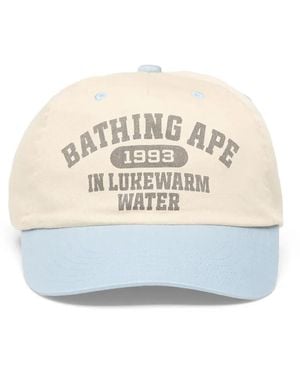A Bathing Ape Logo-Print Baseball Cap - White