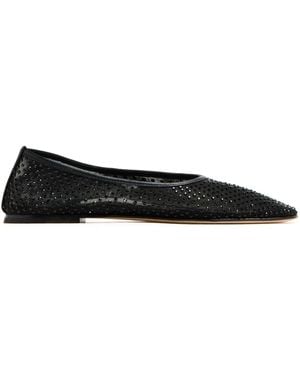 Dear Frances Balla Crystal Ballerina Shoes - Black