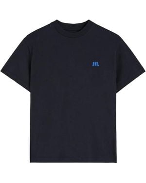 Jil Sander Camiseta De Algodón Con Cuello Redondo - Azul