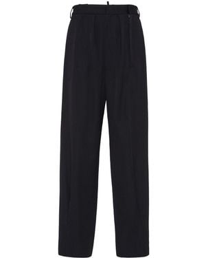 DSquared² Virgin Wool Straight-Leg Trousers - Blue