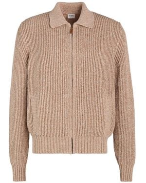 Tod's Cardigan Aus Mouliné-Baumwolle - Natur
