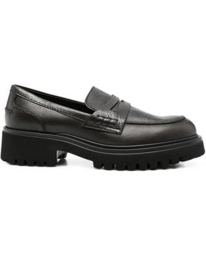 Guglielmo Rotta Chunky-Sole Leather Loafers - Black