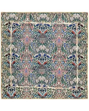 Bimba Y Lola Floral-Print Square Scarf - Blue
