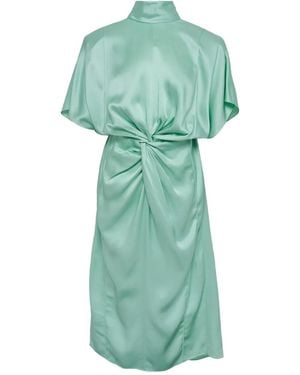 Stella McCartney Twist Short-Sleeve Midi Dress - Green