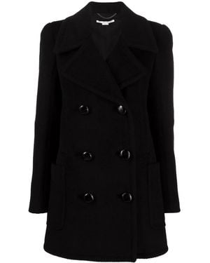 Stella McCartney Double-Breasted Wool Coat - Black