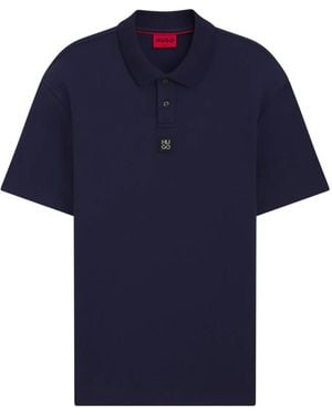 HUGO Logo-Plaque Polo Shirt - Blue