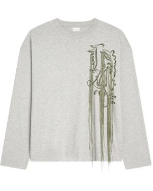 Dries Van Noten Embroidered Cotton T-Shirt - White
