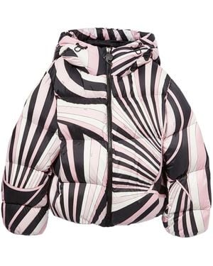 Emilio Pucci Irideプリント パデッドジャケット - ブラック