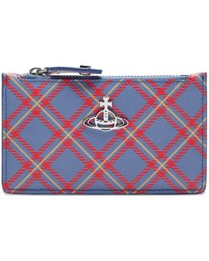 Vivienne Westwood Kartenetui mit Schottenkaro - Lila