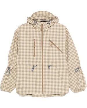 Damson Madder Matilda Gingham-Check Raincoat - Natural