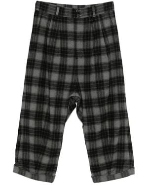 Individual Sentiments Plaid-Pattern Trousers - Grey