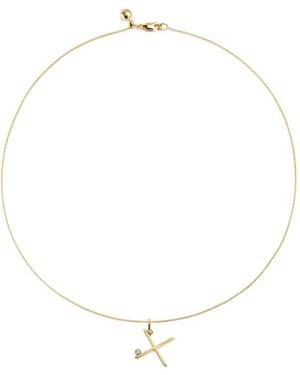Monica Vinader Colgante Con Inicial X Y Diamante Solitario - Blanco
