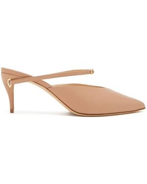 Jennifer Chamandi 65Mm Mattia Heeled Court Shoes - Natural