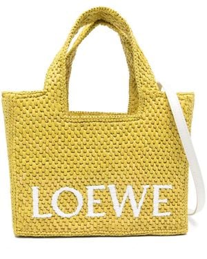 Loewe Small Font Tote Bag - Yellow