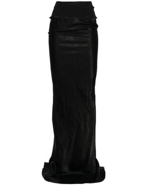 Rick Owens Rucked Long Skirt - Black