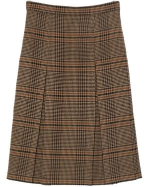 Saint Laurent Falda midi - Marrón