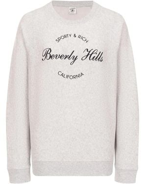 Sporty & Rich Beverly Hills Script Sweatshirt - Grey