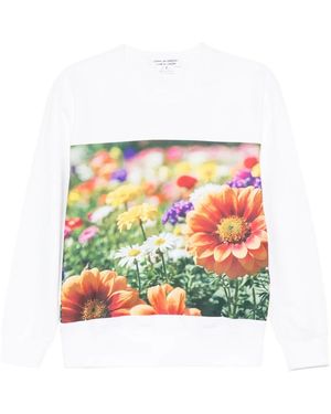 Comme des Garçons Sweater Met Bloemenprint - Wit