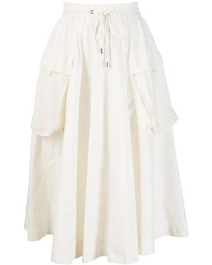 Iceberg Drawstring-Waistband Pleated Skirt - White