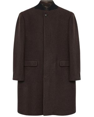 MM6 by Maison Margiela Drop-Shoulder Wool Coat - Brown