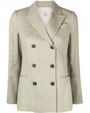 Brunello Cucinelli Peak Lapels Double-Breasted Blazer - Natural