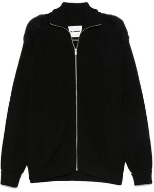 Jil Sander High-Neck Zip-Up Cardigan - Black