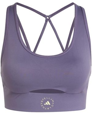 adidas Recycled Nylon Cropped Sports Bra - Purple