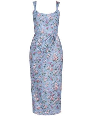 Markarian Marla Midi-Wikkeljurk Met Bloemenkant - Blauw