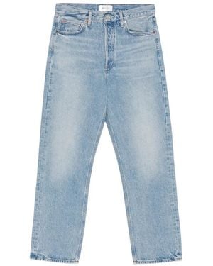 Agolde Whiskered Faded Jeans - Blue