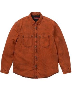 Supreme Chemise En Jean À Doublure En Peau Lainée - Marron