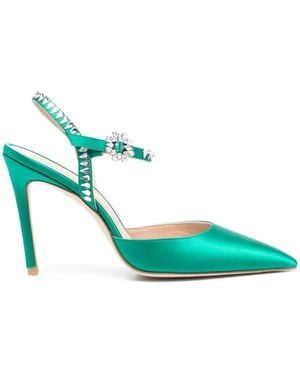 Stuart Weitzman Gemcut 100Mm Ankle-Strap Pumps - Green