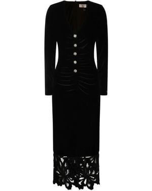 Nissa Lace-detailing midi dress - Schwarz