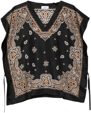 Ferragamo Seidenbluse Mit Paisley-Print - Schwarz