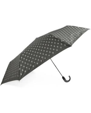 Moschino Monogram-Print Folding Umbrella - Metallic