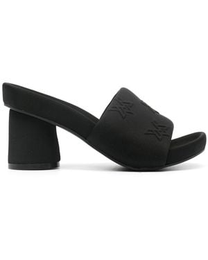 Vic Matié Logo-Embossed Mules - Black