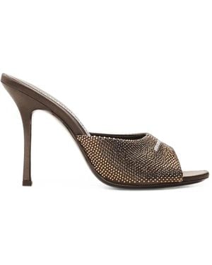 Alexander Wang Cher Crystal Hotfix 105Mm Mule - Metallic