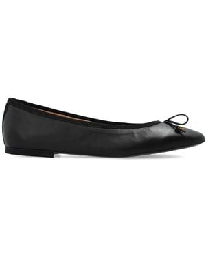 Odissi Leather Ballet Flats - Black