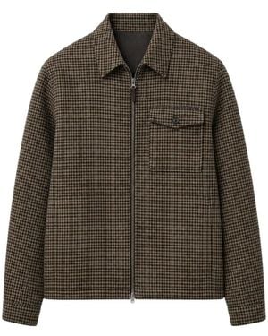 Hartford Dandy Houndstooth-Pattern Zip-Up Jacket - Brown