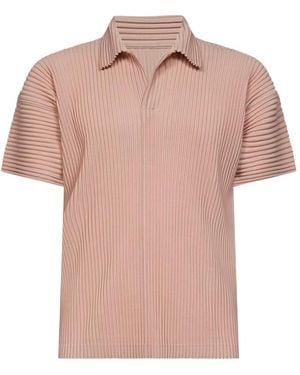 Homme Plissé Issey Miyake Pleated Polo Shirt - Pink