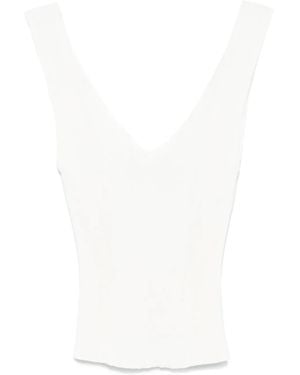Golden Goose Top de canalé - Blanco