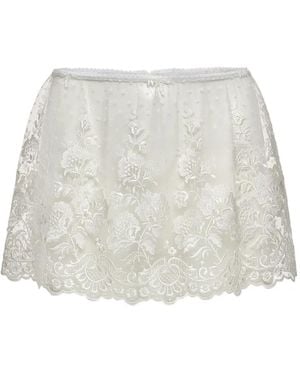 Magda Butrym Lace-Embroidered Scalloped-Hem Mini Skirt - White