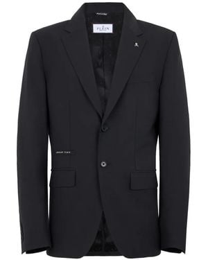 Philipp Plein Blazer À Plaque Tête De Mort - Blue