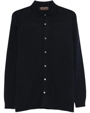 FILIPPO DE LAURENTIIS Long-Sleeve Buttoned Shirt - Blue