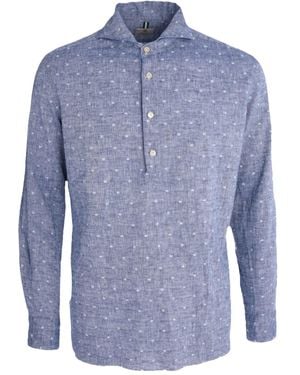 Luigi Borrelli Napoli Polka-dot Shirt - ブルー