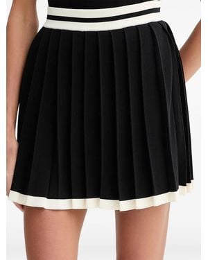 Guess Logo-Waistband Pleated Mini Skirt - Black