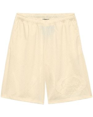 Purple Brand Crest Mesh Track Shorts - Natural