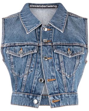 Alexander Wang Cropped-Jeansweste - Blau