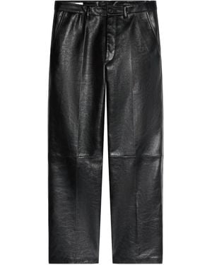 Dries Van Noten レザーパンツ - グレー