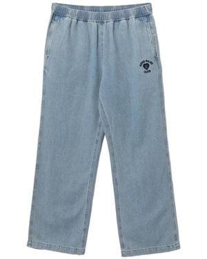 AAPE BY A BATHING AP Heart Logo Embroidered Jeans - Blue