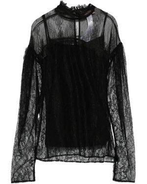 Twinset Top con cuello alzado - Negro